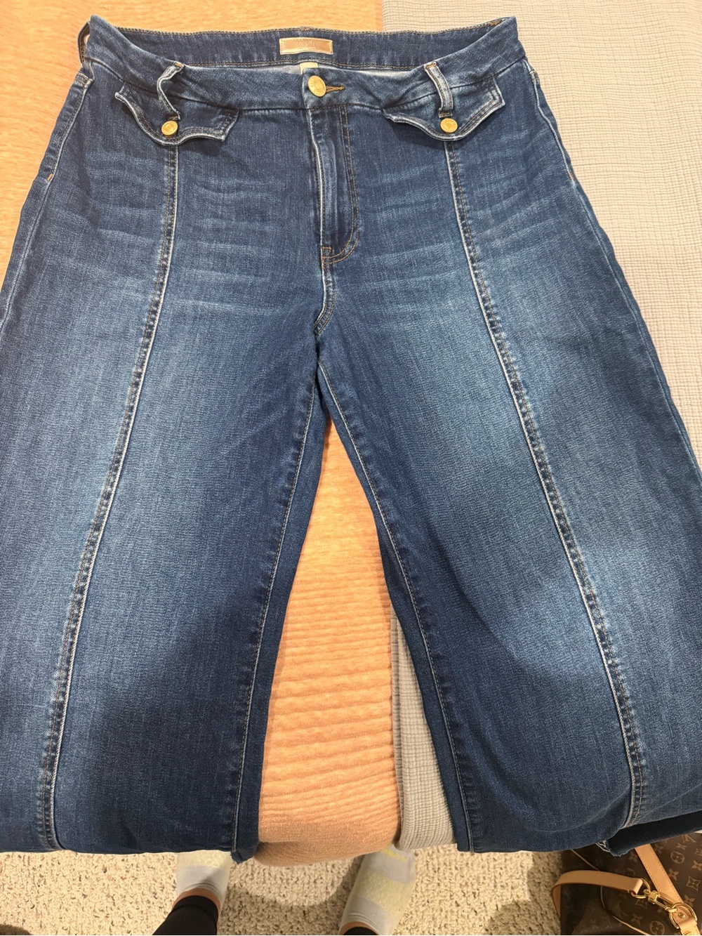 Kut High-Rise Dark Blue Wide-Leg Women's Jeans